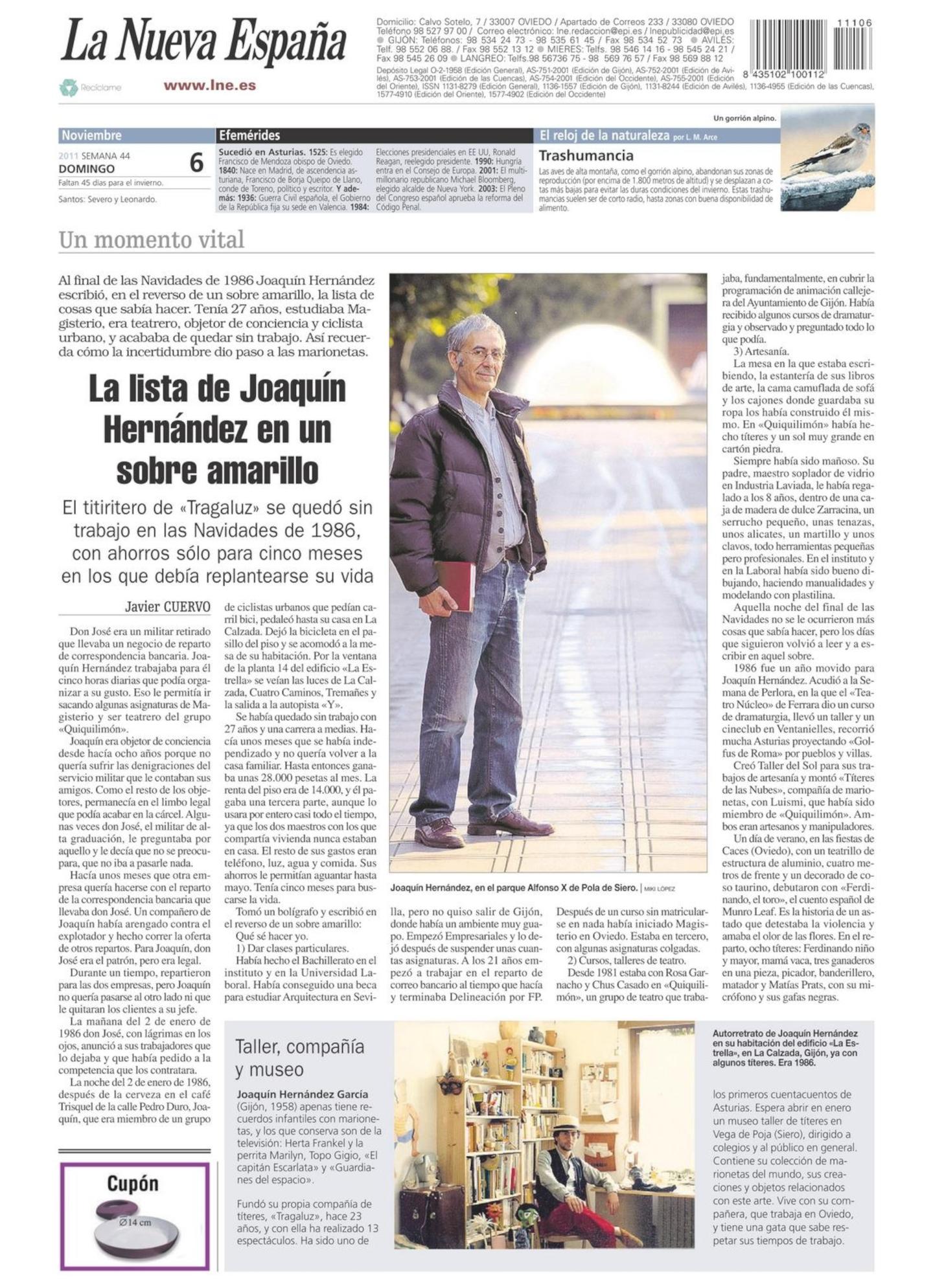 Un momento vital (LNE noviembre 2011)