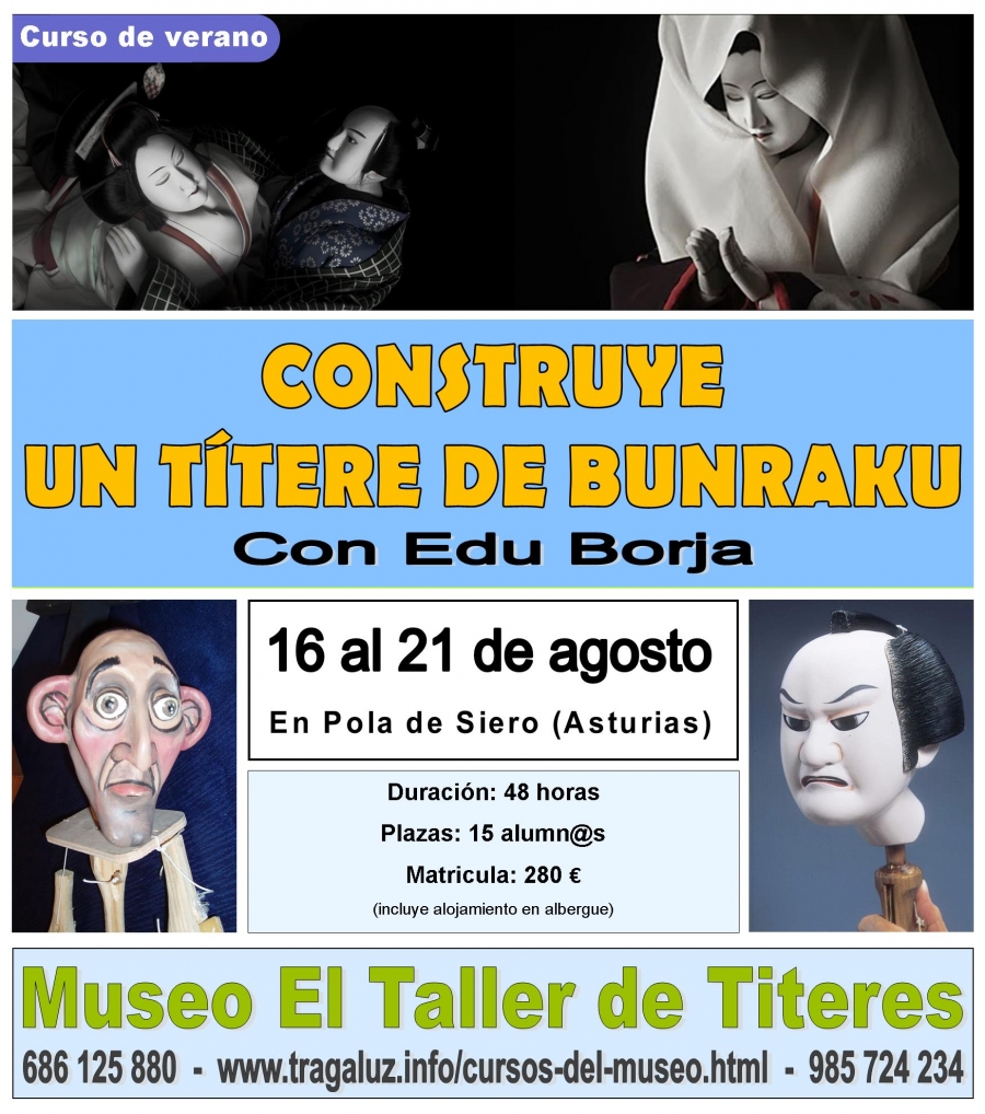 Curso construye un títere de bunraku